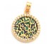 Gold Filled Round Azurite Zircon Shema Pendant